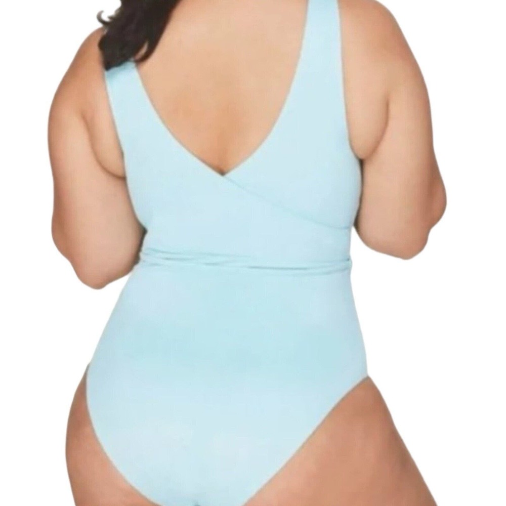 NWT Andie Swim The Belmar One Piece Cabana Blue Tie Waist Swimsuit Sz Medium - Picture 2 of 7